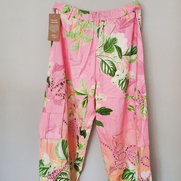 Hemant & Nandita x Rococo Sand Pakhi Pink Ombre Cargo Pants Size Small - Picture 5 of 15